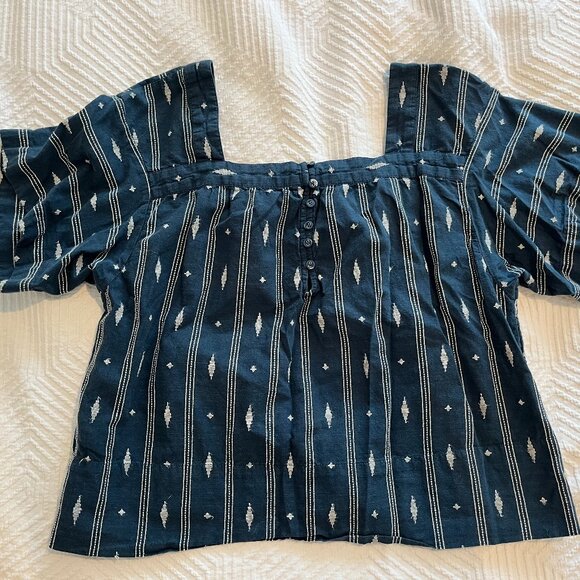 Madewell Navy and White Patterned Top - Picture 3 of 3
